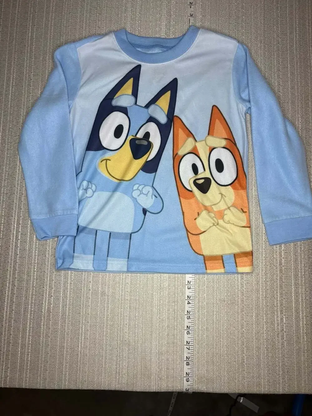 Bluey and Bingo Long Sleeve Pajama Top Light Blue Size XS 4/5